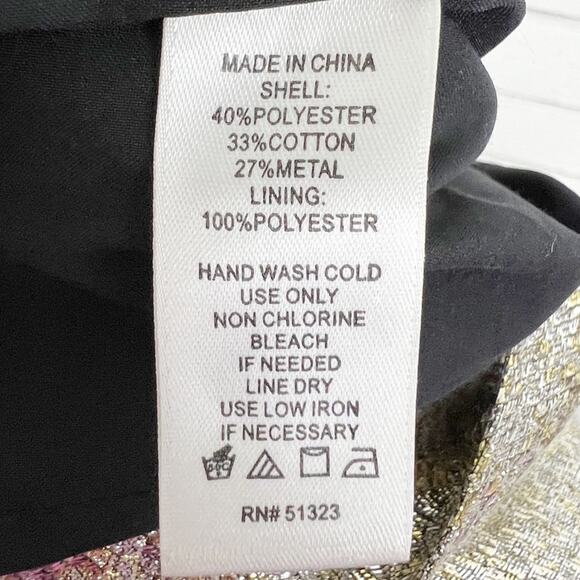1. State Gold Metallic Jacquard Mini Dress Size Large - Picture 9 of 9